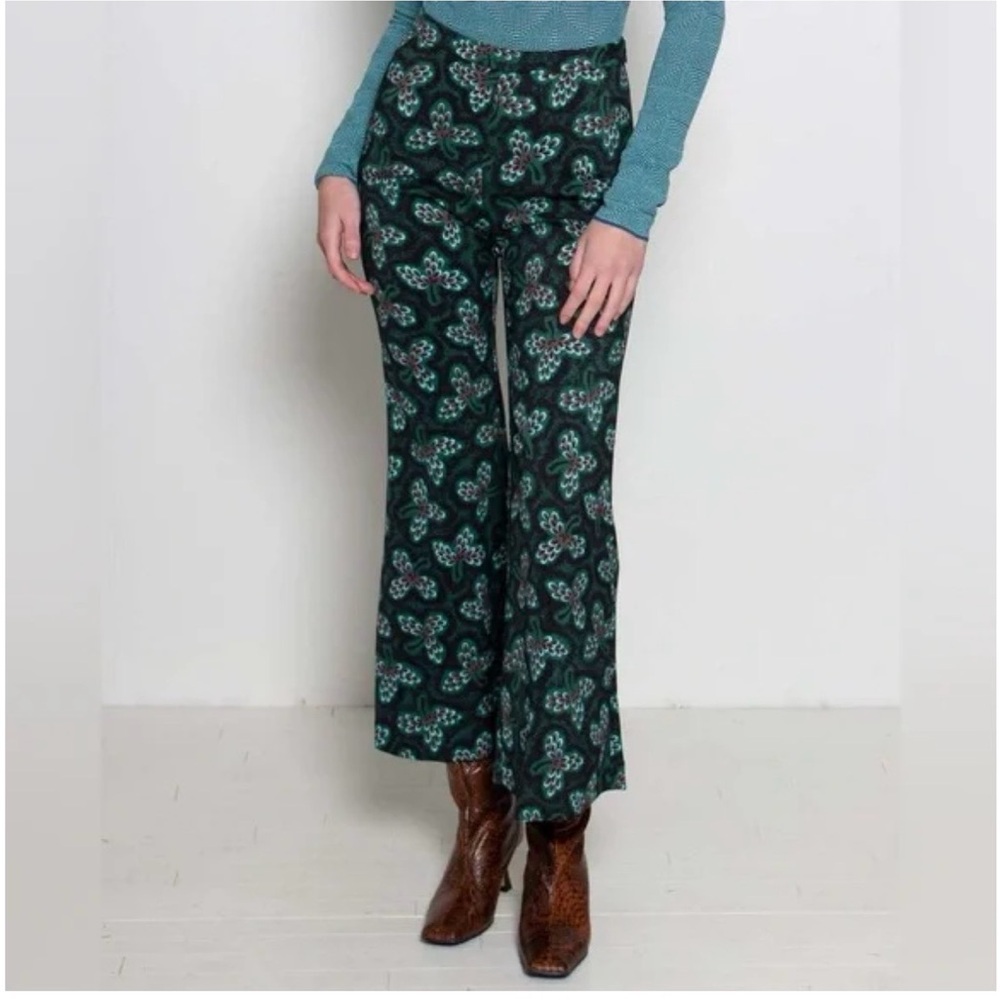$595 NEW NO TAGS Rachel Comey Women’s Burdan Green Flared Slack trousers pants 2
